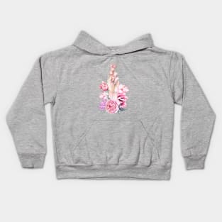 show finger cross and lie symbol in watercolor 1 Kids Hoodie